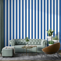 Seaside-themed wallpaper with classic stripe design

