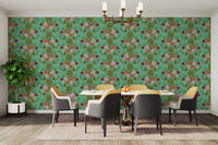 Gentle green lotus wallpaper for soothing spaces

