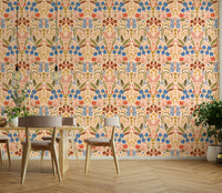 Botanical wallpaper featuring bluebells in bloom

