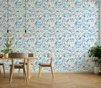 Light pastel floral wallpaper featuring daisies

