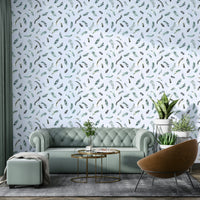 Whisper-soft feather wallpaper for modern rooms

