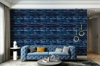 Dark blue ink stripe wallpaper with artistic touch

