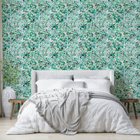 Botanical eucalyptus jungle wall mural for interiors

