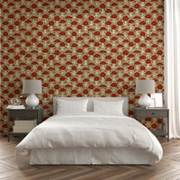 Amanita mushroom wallpaper for woodland-inspired interiors


