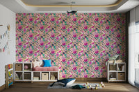 Elegant floral wallpaper with paper flower effect

