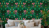 Secret garden wallpaper with floral and foliage design

