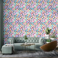 Modern geometric wallpaper with ink dot accents

