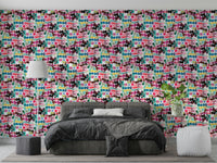 Colorful ink dot pattern wallpaper for modern walls

