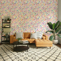 Watercolor ink splatter wallpaper in bold tones

