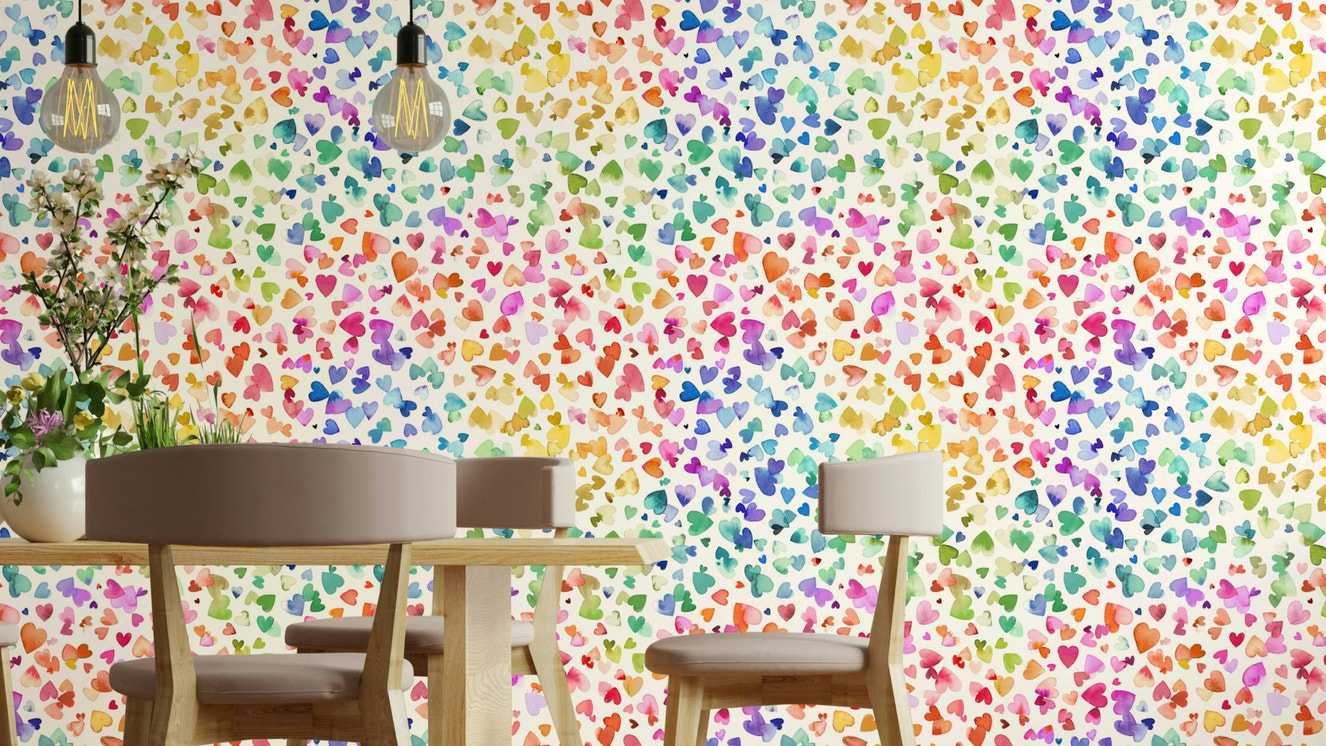 Colorful melting hearts wallpaper for vibrant walls

