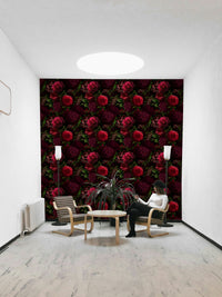 Night-inspired flower mural for bold interiors

