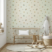 Pastel watercolor flower wallpaper for serene spaces

