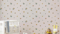 Muted meadow wallpaper with soft botanical patterns

