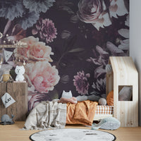 Dusty rose retro wall mural

