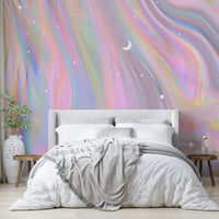 Colorful flowing wallpaper design


