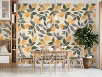 Botanical lemon mural for walls

