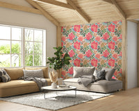 Bold floral pattern wall mural

