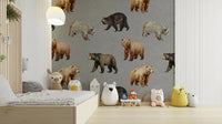 Wildlife bear wallpaper for nursery

