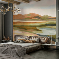 Atmospheric hill mural with whisper-like textures

