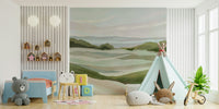 Nature-inspired whispering hills wallpaper design

