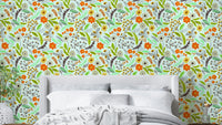 Bright floral wallpaper featuring meadow blooms

