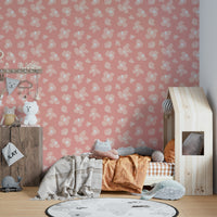 Blush pink bloom mural wallpaper for cozy rooms

