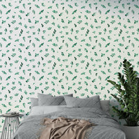 Elegant eucalyptus leaves wall covering

