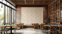 Stylish botanical wallpaper with rusty blush accents


