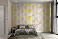 Pastel color wallpaper with artistic paisley

