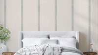 Boho golden harmony stripes on beige soft grey wallpaper

