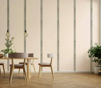 Striped wallpaper featuring golden boho harmony accents

