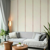 Beige and mauve striped wallpaper with gold accents

