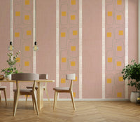 Japandi-inspired mauve geometric frame wallpaper

