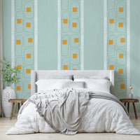 Light blue wallpaper with clean frame line pattern


