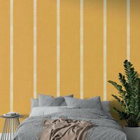 Bedroom ocher stripe mural

