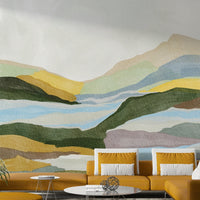 Peaceful hills sunset mural

