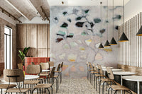 Living room botanical wallpaper

