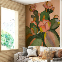 Bedroom cactus blossom mural

