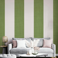 Soft ivory and green stripes

