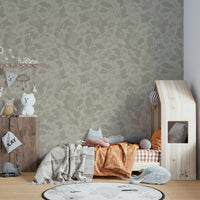 Elegant beige wall wallpaper in classic space

