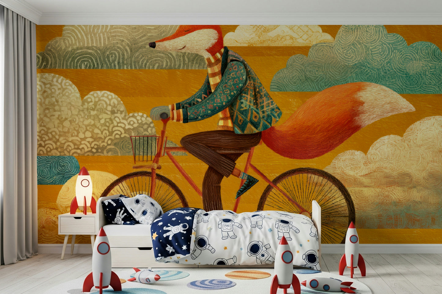 Fox's Autumnal Ride Wall Mural