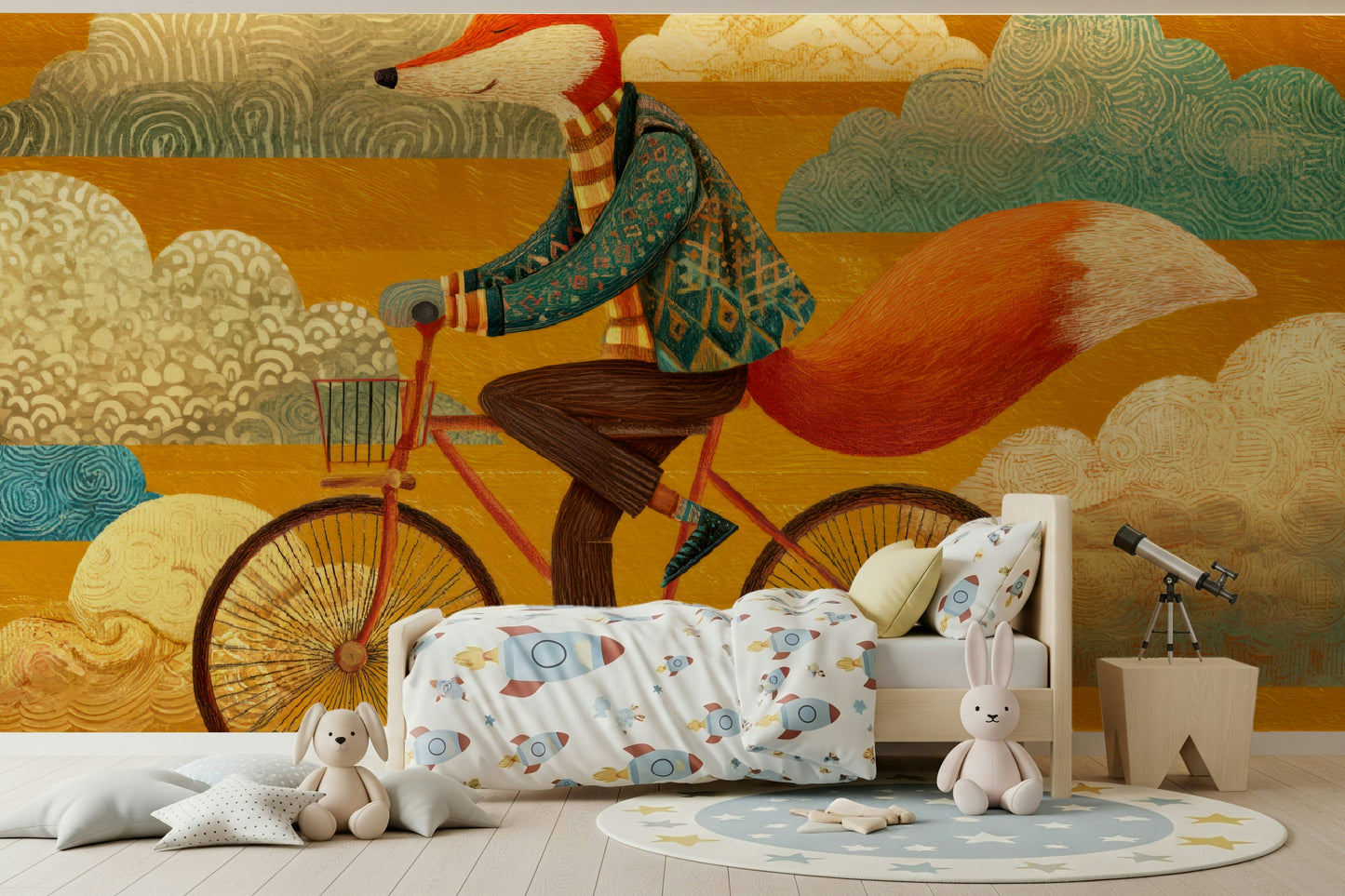 Fox's Autumnal Ride Wall Mural