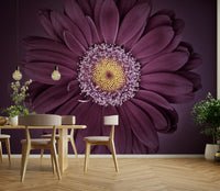 Deep-colored velvet flowers mural for a romantic home decor.

