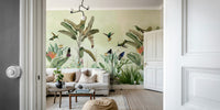 Whispers of the Jungle wall mural with vibrant tropical plants

