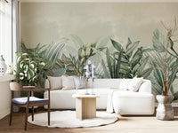 Hand-painted botanical wall mural

