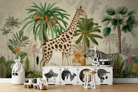 Rustic African mural wallpaper

