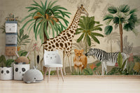 Botanical wallpaper with African plants

