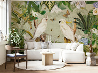 Exotic plants and animal wall mural

