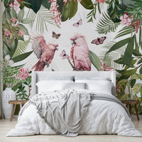 Hand-painted garden wallpaper for bedrooms


