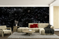 Midnight Bloom 1 mural wallpaper with dark tones

